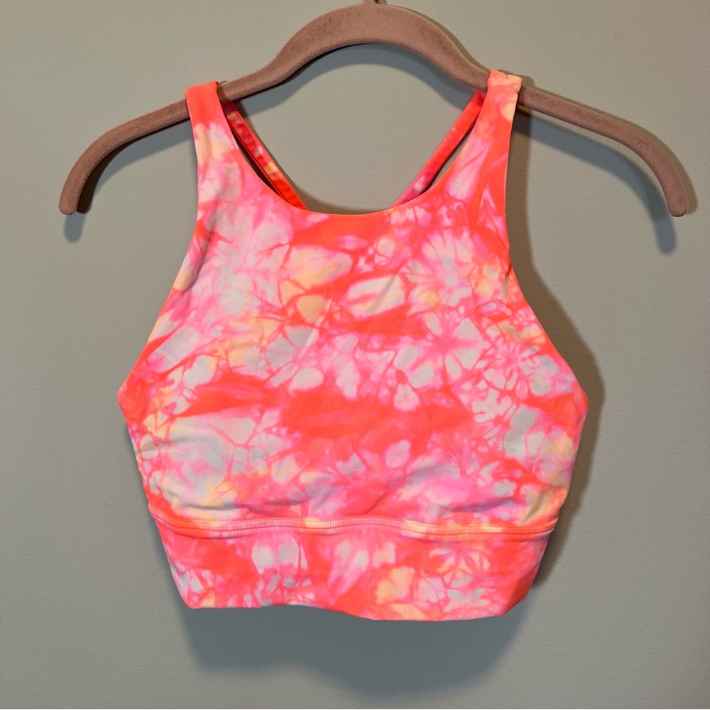 lululemon athletica Neon Pink Tie-Dye Sports Bra
